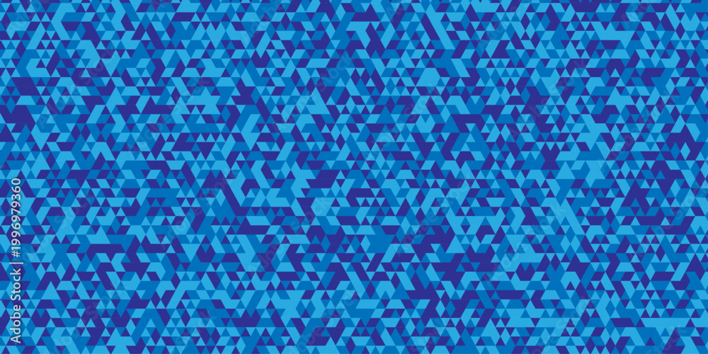 Fototapeta premium Seamless geometric pattern with shapes. Abstract geometric background triangle wallpaper. Blue polygonal background.