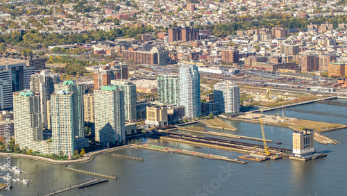 Aerial view of Lower Manhattan skyline
