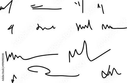 A collection of handwritten signatures and unique calligraphy, showcasing distinct abstract art and personal expression