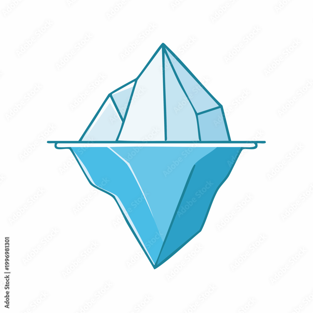 Fototapeta premium Stylized Iceberg Illustration