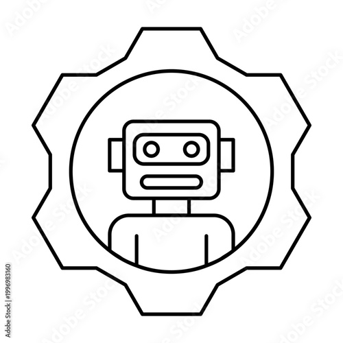 AI chatbot icon lines. AI technology icons for web and mobile app.