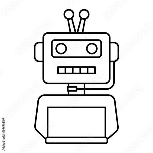 AI chatbot icon lines. AI technology icons for web and mobile app.