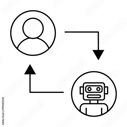 AI chatbot icon lines. AI technology icons for web and mobile app.