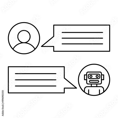 AI chatbot icon lines. AI technology icons for web and mobile app.
