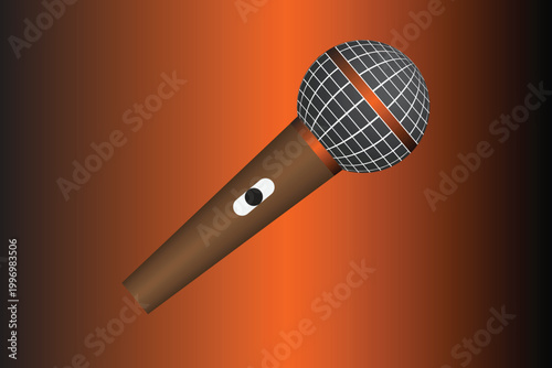 Vintage Microphone Vector Icon, Retro Radio Mic Symbol, Classic Audio Recording Equipment Illustration