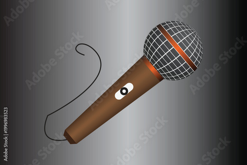 Professional Microphone Vector Icon, Audio Recording Mic Symbol, Podcast Studio Equipment Flat Design