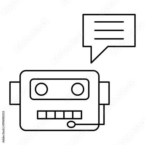 AI chatbot icon lines. AI technology icons for web and mobile app.