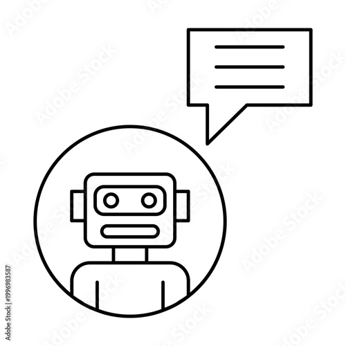 AI chatbot icon lines. AI technology icons for web and mobile app.