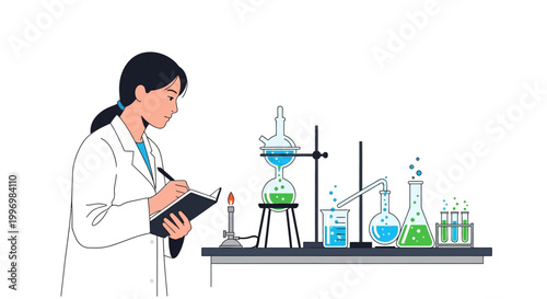 Female Scientist Conducting Chemical Experiments in Laboratory