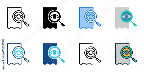 Brand audit icons set multiple style collection. Editable stroke 
