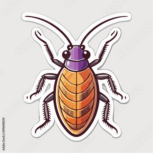 Cartoon Illustration of a Colorful Beetle