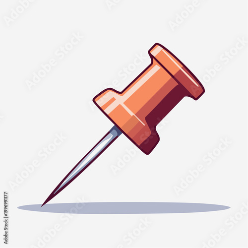 Orange Push Pin Illustration