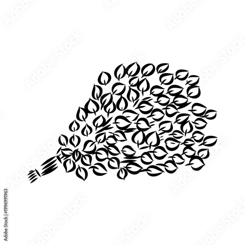 Sauna whisk for steaming — vector sketch