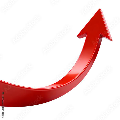 [Transparent Background PNG]Red Upward Arrow Symbol of Growth