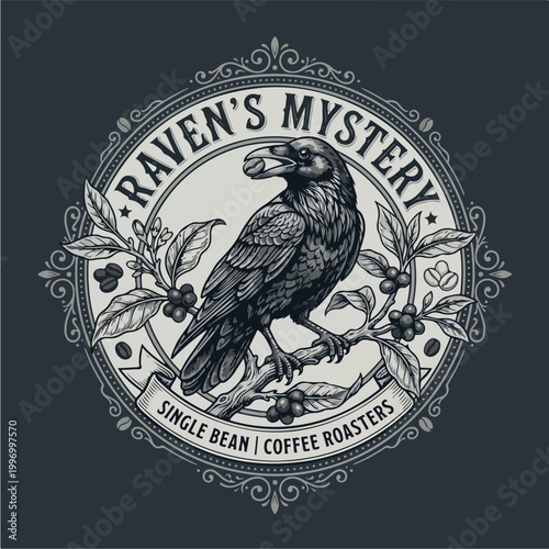 Raven Coffee Roasters Logo Design.