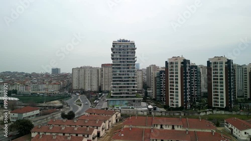 Istanbul/Turkey circa 2023: The Istanbul Residence building zoom-out shot