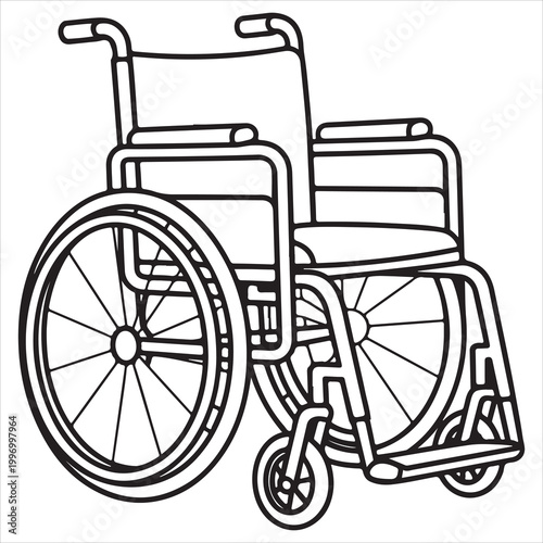 Manual wheelchair with large rear wheels and armrests