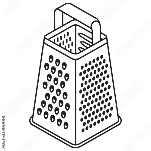 Classic box grater with multiple grating surfaces