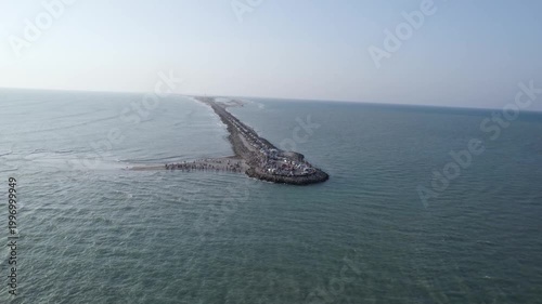 Cinematic Drone Shot of Final Road of India at Dhanushkodi Coastal Landscape