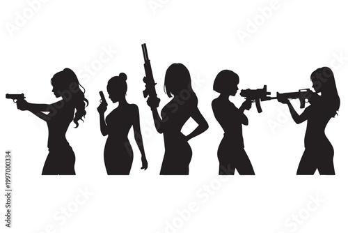 Vector illustration of the human evolution of music featuring silhouettes of a woman playing guitar, passionate jazz musicians, and a young couple dancing
