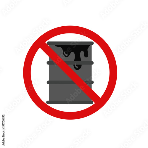 No Oil Drum Sign on Transparent Background Illustration