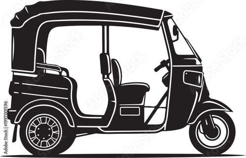 Tuk Tuk, Auto Rickshaw, Vector Illustration, Transportation Icon