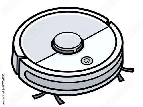 Robotic Vacuum Cleaner Vector Illustration