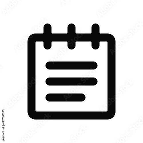 Black calendar icon, simple calendar symbol, planner sign, schedule illustration, vector graphic