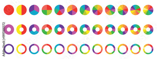 Tableau sur toile Circle pie chart set