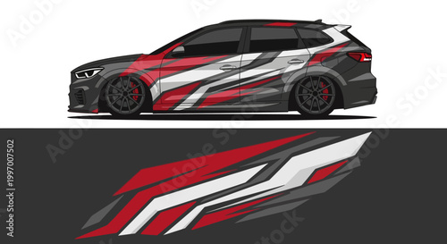 Sleek Custom Racecar with Striking Red and White Livery.