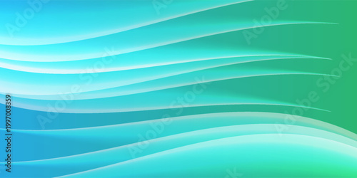 Abstract Dynamic Wavy Background in Fresh Teal, Cyan, and Green Gradients