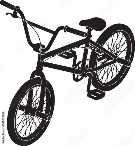 Black bicycle, BMX bike, vector bike, monochrome cycle