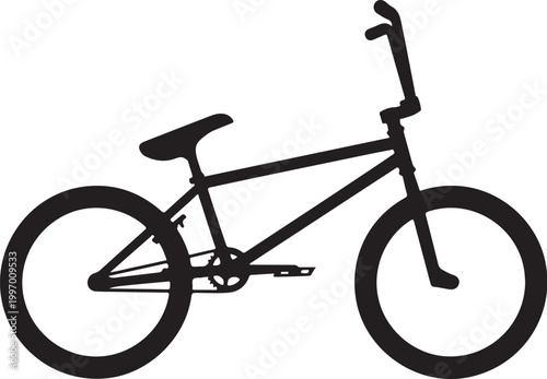 Black bicycle, BMX bike, vector silhouette, minimalist design, cycling icon