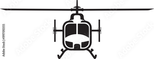 Black helicopter icon, aircraft symbol, vector illustration, transportation sign