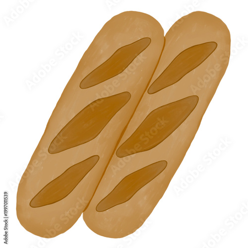 French baguette homemade for digital sticker download and more.