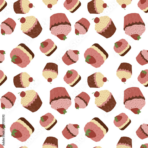 Cupcake digital paper sublimation fabric transparent background.