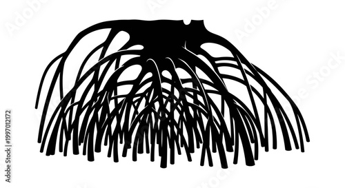 Black hair extensions on a head.