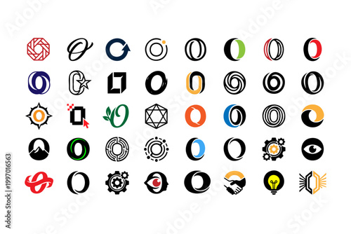 Logo Icon Design with Letter O-Icon Sheet