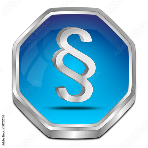 Law paragraph button - 3D illustration