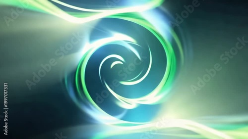 Green Futuristic Swirling Shimmer Background Loop_01