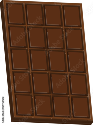 Dark Chocolate Delight A Tempting Piece of Brown Chocolate Bar Isolated on White