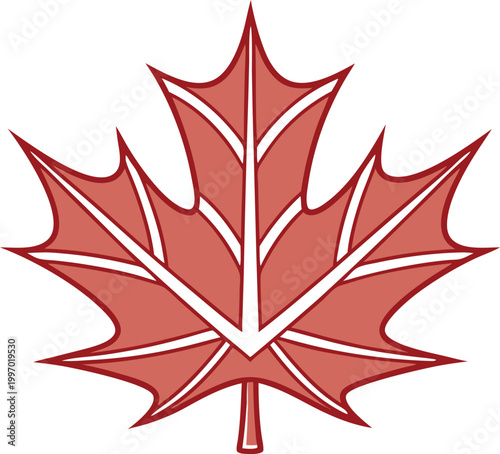 Maple Leaf Nature Inspired Design. Canadian Maple Leaf Icon Symbol. Autumn Maple Leaf Seasonal Element. Red Maple Leaf Nature Symbol. Maple Leaf Isolated Clean Shape. Natural Maple Leaf Botanical