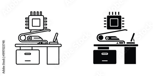 Contrast of outdated and modern computer workstation setups