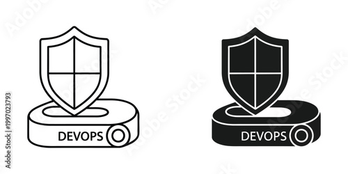 Contrast between traditional and modern devops security visual representation