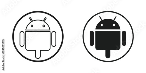Comparison of android robot icons in different styles
