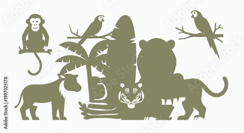 Monkey sitting on a branch alone.