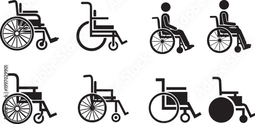 Wheelchair accessibility icons diverse representations for inclusive design