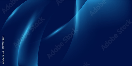 Modern Glow Blue Curve Lines on Dark Background