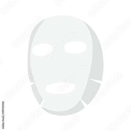 White facial sheet mask, vector illustration