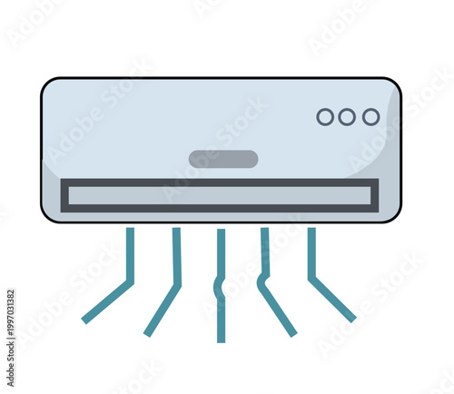 Modern air conditioner unit icon for climate control and cooling system